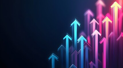 Vibrant Upward Arrows Illuminating Business Growth Chart