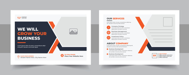 Modern corporate business postcard design template, business postcard design or company eddm postcard layout
