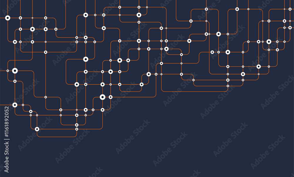 Poster circuit connect lines and dots. network technology and connection concept. decentralized network nod
