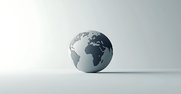 Gray vector illustration of a world map on a white background