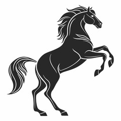 a horse silhouette on white background