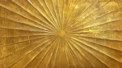 A gold painting of a sunburst
