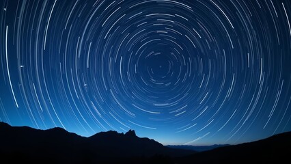 Fototapeta premium Star Trails Over Mountains