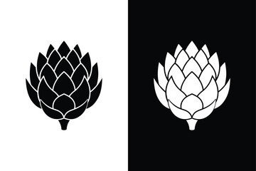Bold and Healthy. Fresh Organic Artichoke Silhouette Design