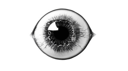 Drawn black human eye transparent background