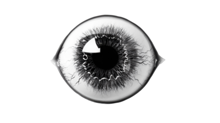 Drawn black human eye transparent background
