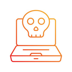 cyber terrorism gradient icon with white background vector stock illustration