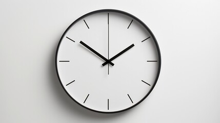 Sleek and Minimalist Wall Clock with a Clean Plain Background Suitable for Modern Home or Office Decor