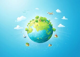 Naklejka premium World Environment Day poster design with Earth and nature elements