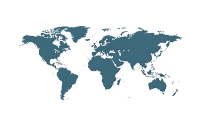Naklejka premium World map, a simple vector graphic design on a white background