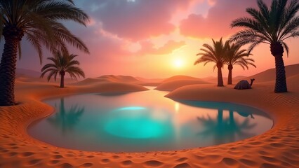 Desert Oasis Sunset