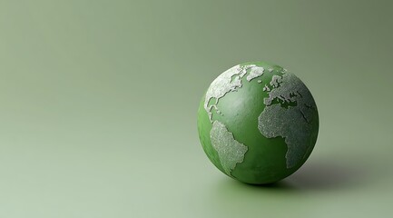 3D cartoon icon of a green Earth, earth day background