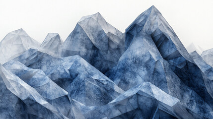 Naklejka premium Abstract mountain landscape created with geometric shapes in shades of blue and gray