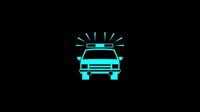  Car protection or insurance icon isolated on black background. Protect car guard shield. Safety badge vehicle icon. Security auto label. 4K Video motion graphic animation