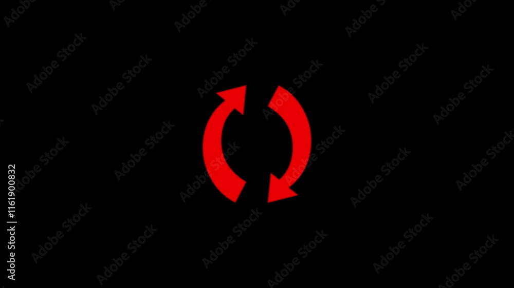 Poster refresh icon isolated on black background. reload symbol. rotation arrow in a circle sign. 4k video 