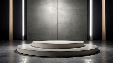 Empty Pedestal Podium Stage Room Designed for Product Display