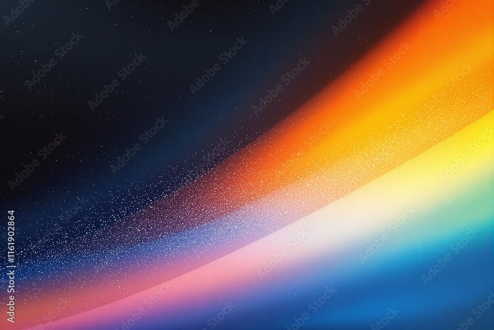 Poster abstract artwork of a gradient with starry white specks on a dark-to-vivid gradient background. colo