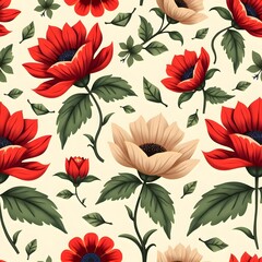 Fototapeta premium Floral Reverie A Dreamy Pattern of Blossoms