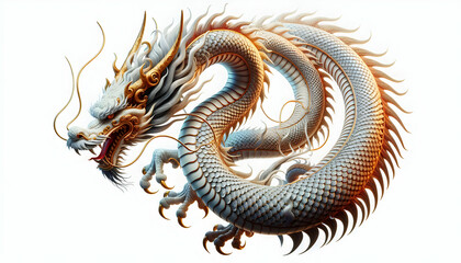 Fototapeta premium Chinese new year A close-up view of the dragon’s body, showcasing the flowing lines of its scales in gold and brown10