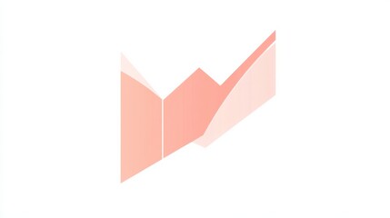 A pink and white logo with a graph
