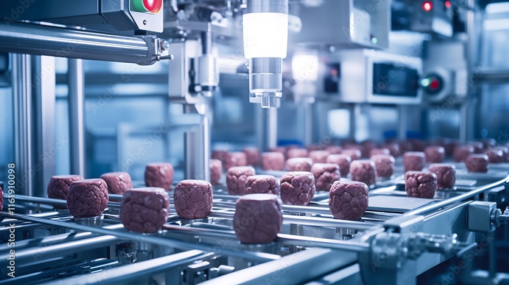 Poster automated high tech facility with advanced machines and equipment efficiently preparing and packagin