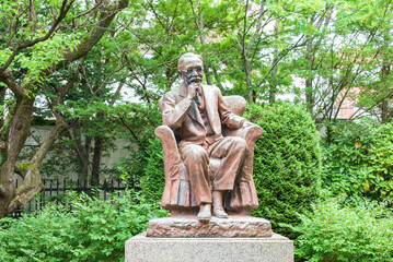 Nitobe Inazo statue  monument, known as the portrait on the 5,000-yen note issued by the Bank of...