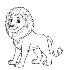 Lion line art vector on white background 