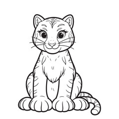 Lion line art vector on white background 