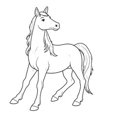 Horse line art vector on white background