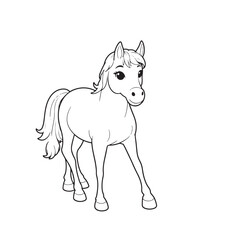 Horse line art vector on white background