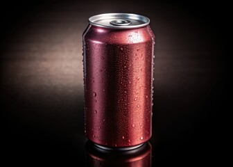 Crisp close-up: blank red soda can mockup, pristine white background, ideal packaging template.