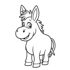 Donkey line art on white background 