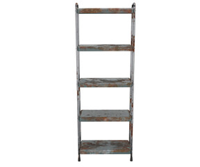 3d rendeing rusty metal bookshelf 