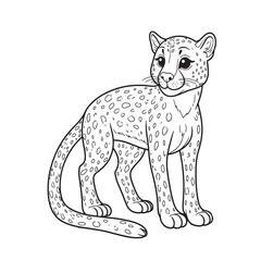 Cheetah line art vector on white background