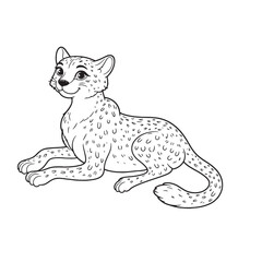 Cheetah line art vector on white background