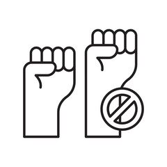 Obraz premium anti terrorism day line icon with white background vector stock illustration