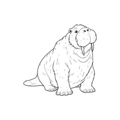 Sheep line art vector on white background