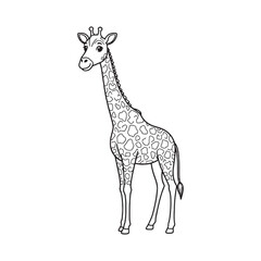 Obraz premium Giraffe line art vector on white background