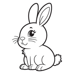 Rabbit line art vector on white background