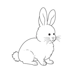 Rabbit line art vector on white background