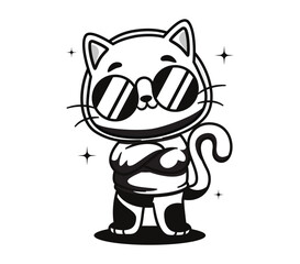 Smart Cat With Glass.eps