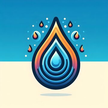 Abstract Water Drop Logo Design with Colorful Layers