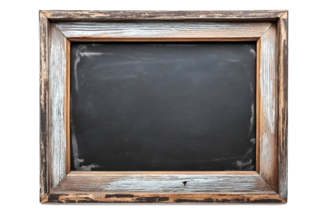 Square photo frame with chalkboard style borders, rustic feel. Isolated on transparent or white background cut out