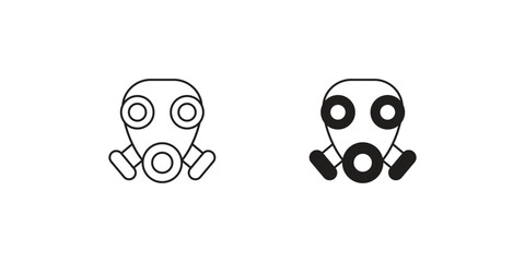 gas mask set icon with white background vector stock illustration
