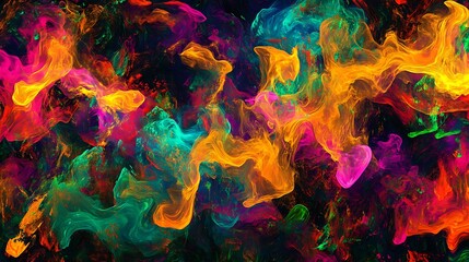 Obraz premium Abstract Colorful Swirling Paint Forms An Artistic Design