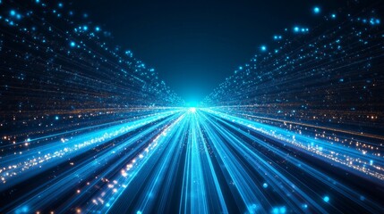 A blue and yellow line of light