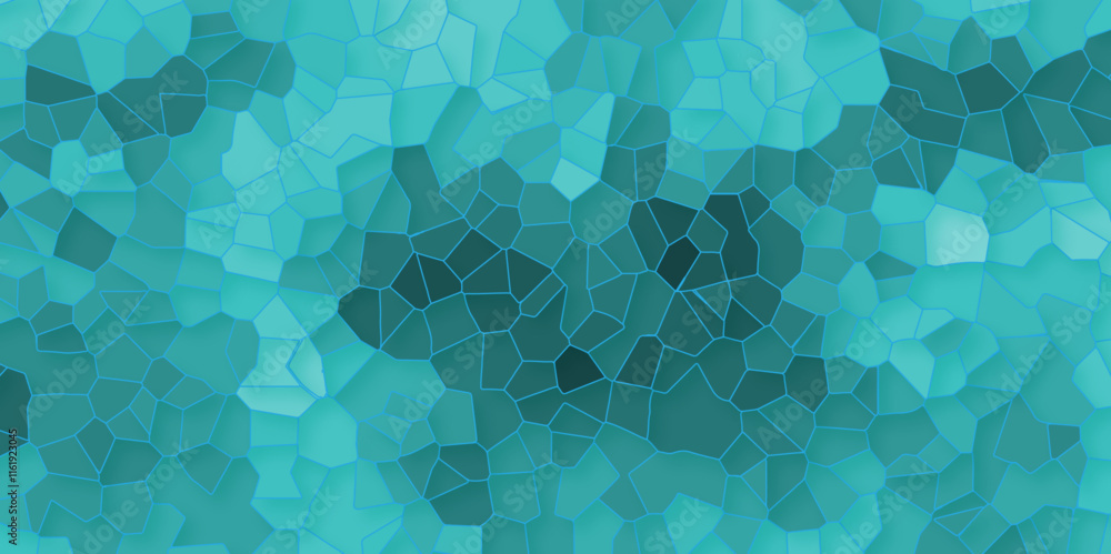 Poster seamless emerald blue mosaic texture with geometric abstract design . perfect for backgrounds, digit