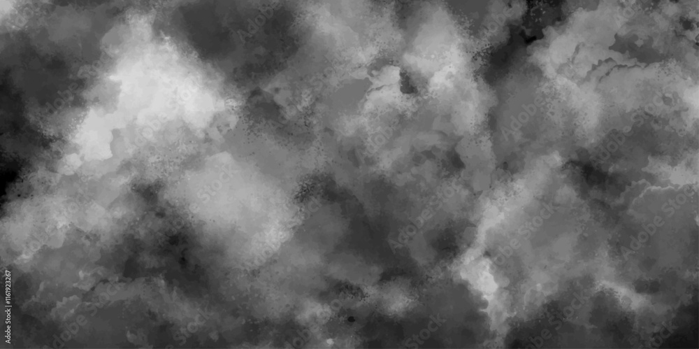 Poster abstract background with misty effect for film , text or space. smoke misty fog on isolated black & 