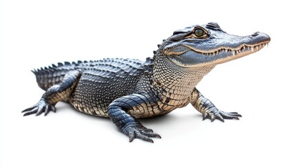Naklejka premium Young alligator isolated on white background.