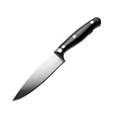 Sharp kitchen knife isolated Transparent Background.